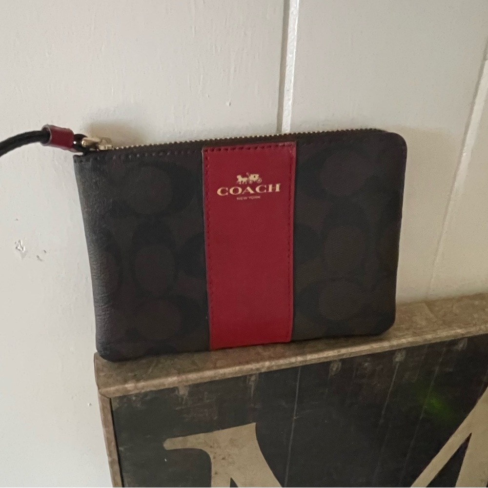 Coach Black and Red Wristlet